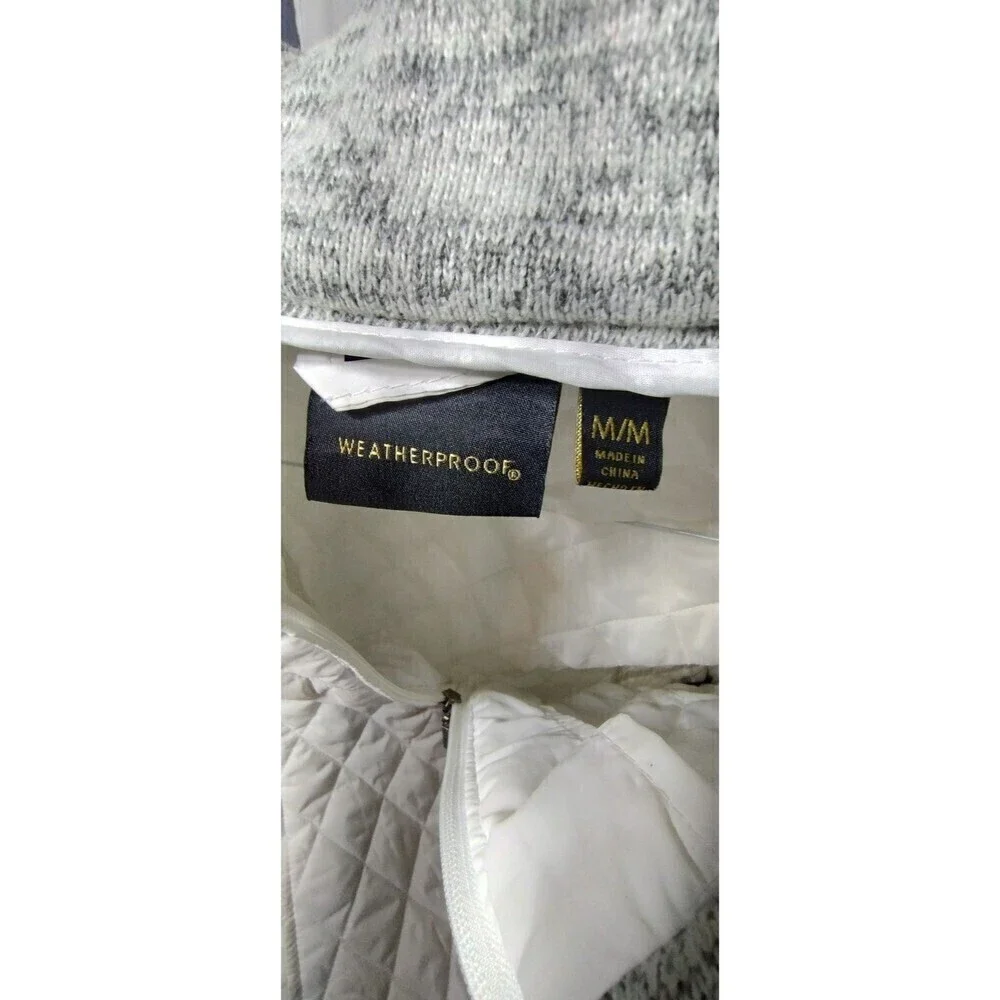 WeatherProof White and Grey and White Lightweight Puffer Athletic Jacket Size‎ M